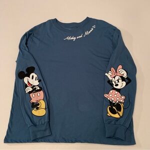 DISNEY Mickey Mouse |Mickey and Minnie Autograph Women’s Long Sleeve T-Shirt  2X